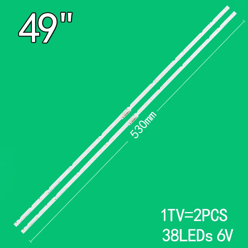 For Samsung 49 LCD TV AOT-49-NU7300-2X38 JL.E490K2330-408BS-R7P-M-HF UE49NU7105K UE49NU7102K UE49NU7100W UE49NU7179U UE49NU7300 led backlight strip 38led for samsung 49tv ue49nu7140u ue49nu7100u aot 49 nu7300 nu7100 2x38