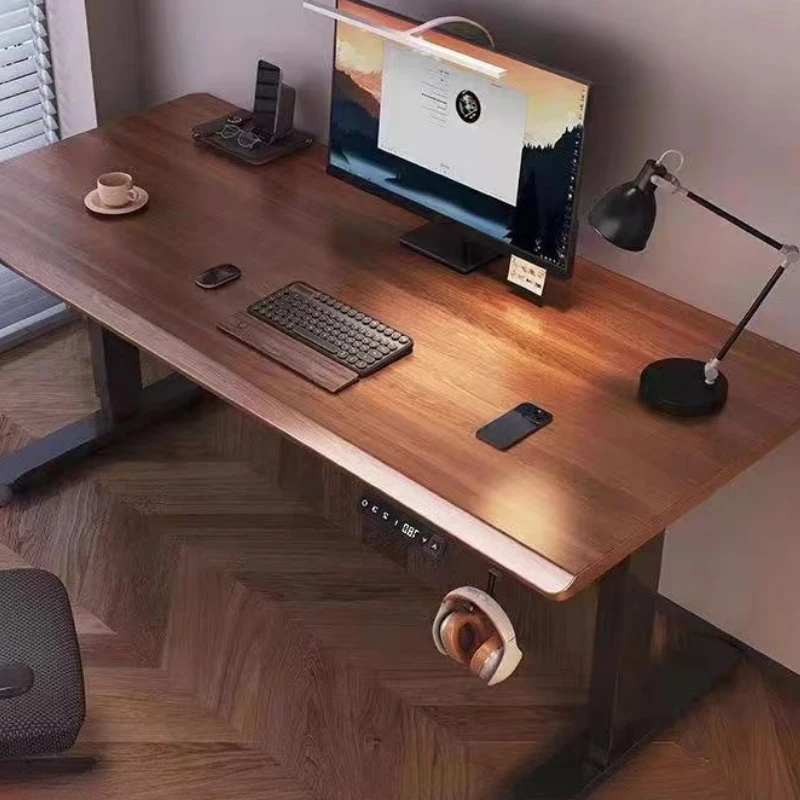 Solid Wood Electric Adjustable Computer Desk Home Office Study Table Gaming Smart Workstation Desk Writing Table Design Style
