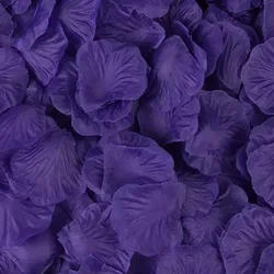 Colorful Romantic Silk Rose Petals for Wedding and Party Decorations (Deep Purple)