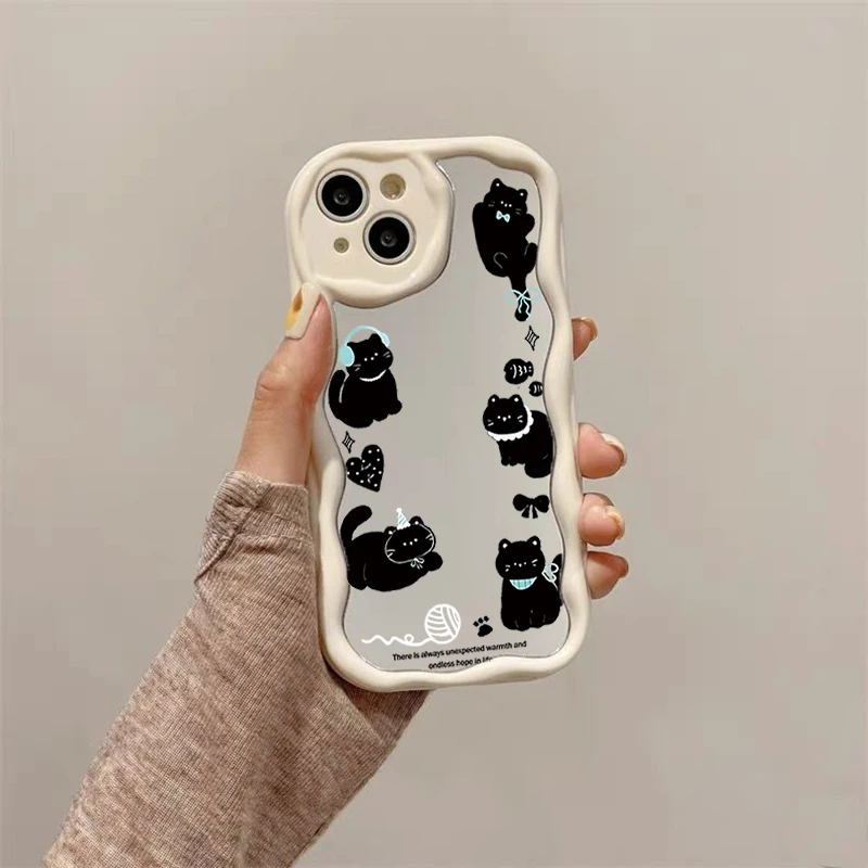 Cute Cat Soft Make-Up Mirror Phone Case