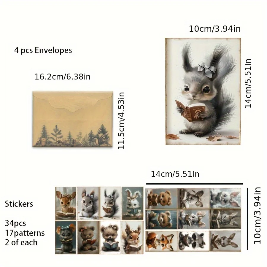 50PCS Card Sticker & Envelope Set – DIY Holiday Flag Crafts, Scrapbooking Supplies,... - SKU CSES2125 - UGI Packaging