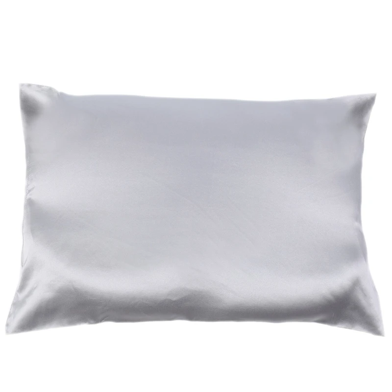 

Both Sides Natural Pure Mulberry Silk Pillowcase For Hair And Skin, 600 Thread Count 50X75cm-Silver Gray