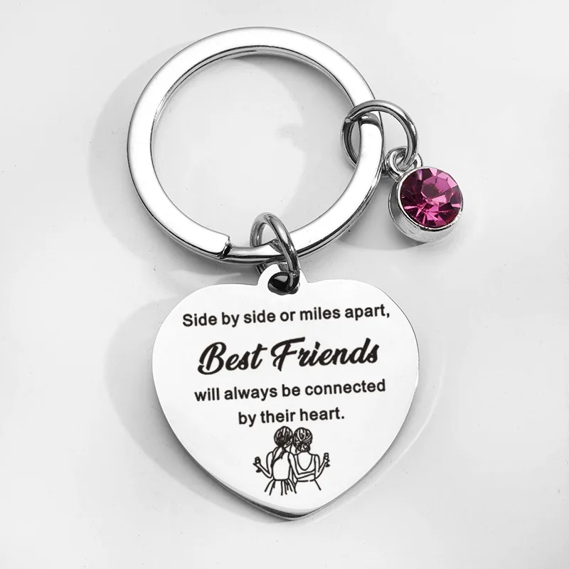 Porte-clés cadeaux pour meilleurs amis, toujours être connecté par leur cœur, cadeaux d'amitié pour sœurs, meilleurs amis, petite amie