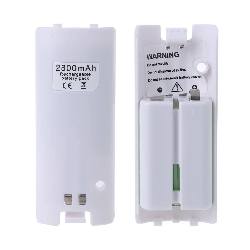 2Pcs 2800Mah Rechargeable Backup Pack Charging Case Fit for WII for WII Game Console