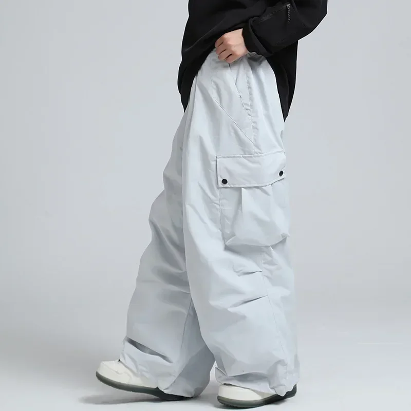 Men Women Winter Outdoor Snow Trousers Loose Snowboard Wear Waterproof Windproof Skiing Pants Warm Female Ski Clothes skiing pants
