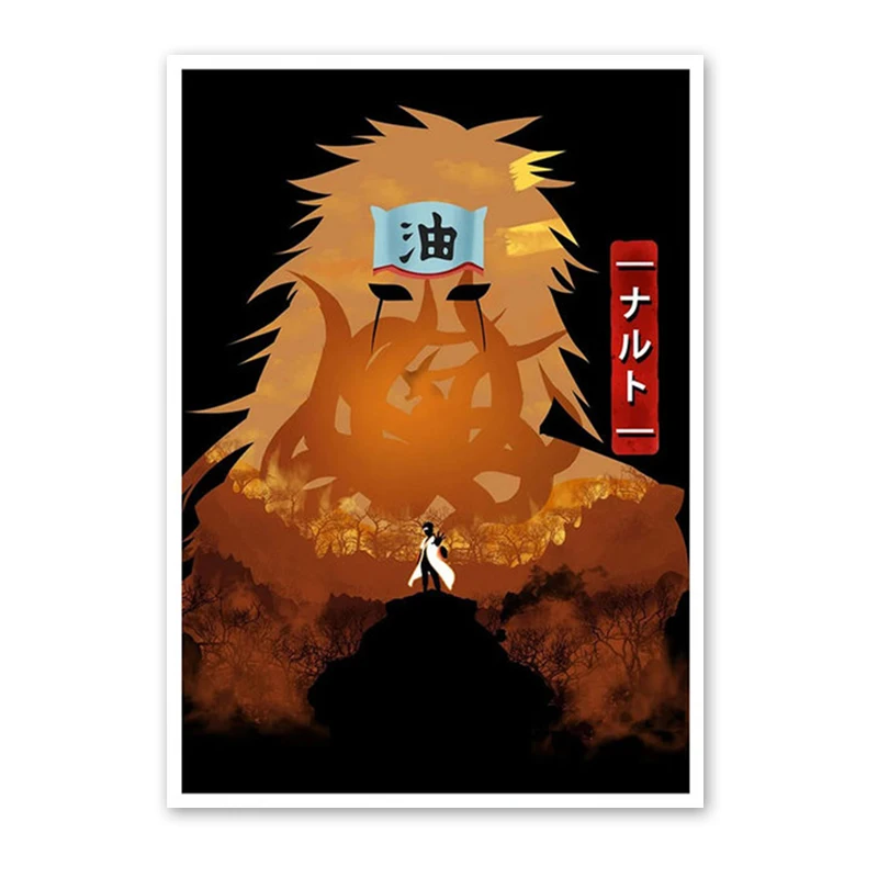 Anime-Inspired Naruto Art Canvas: Uzumaki & Kakashi Wall Mural Decor Gift