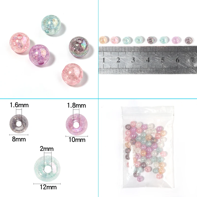 50 Pz Mezza Placcatura Vetro Sfaccettato Distanziatore Sciolto - Foto 6