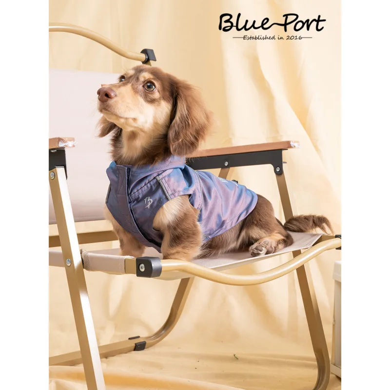 

Blueport Reflective Print Hooded Sleeveless Windbreaker Rainproof And Urine Wet Small And Medium Sized Cats And Dogs