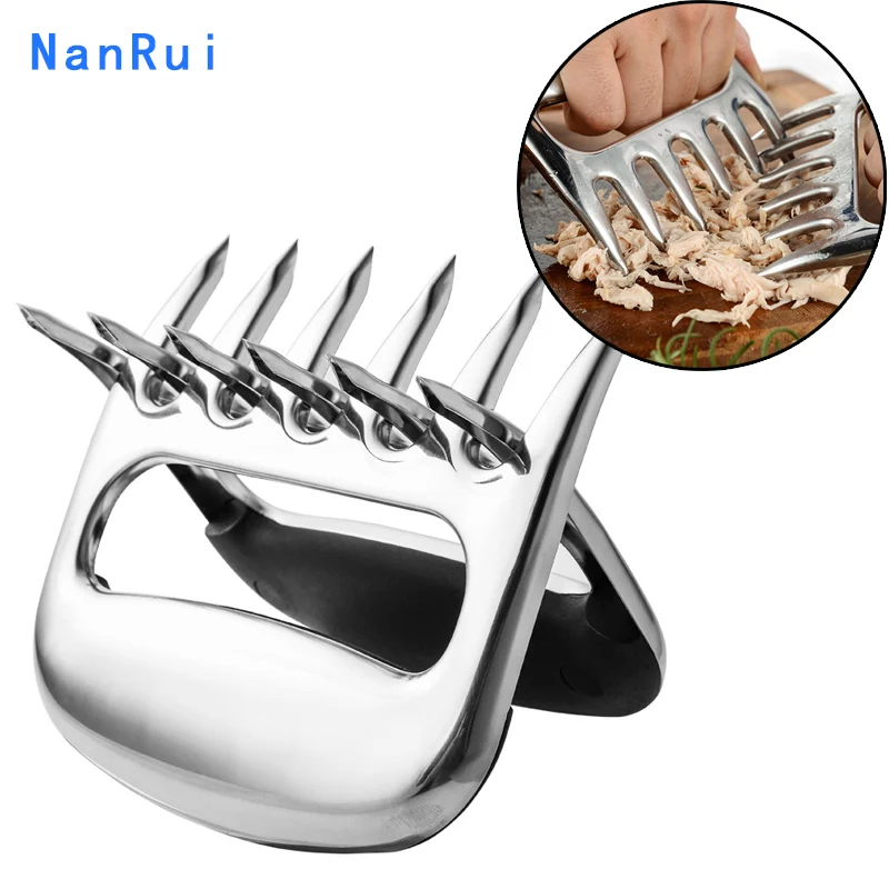 2pcs Stainless Steel Bear Claw Separator Cooked Food Divider Turkey Fork Meat Divider BBQ Barbecue Meat Tearing Tool