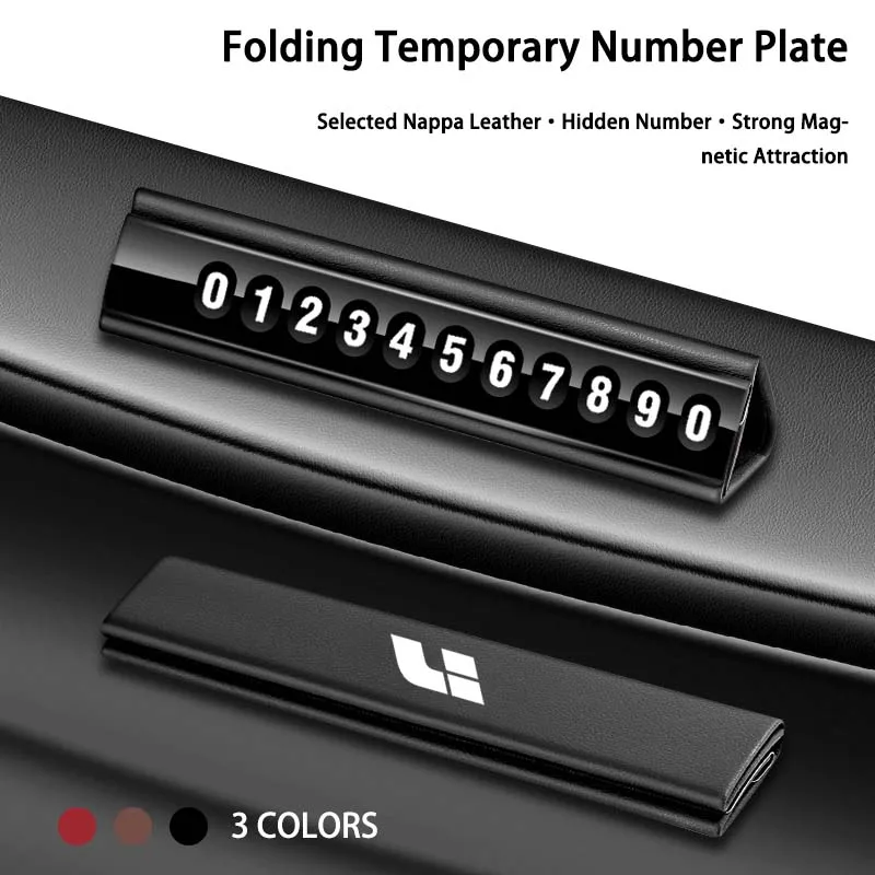

New Leather Mobile Phone Temporary Parking Number Plate For Ideal Li Xiang Li ONE L9 L8 Lixiang L7 2023 2024 Auto Accessories