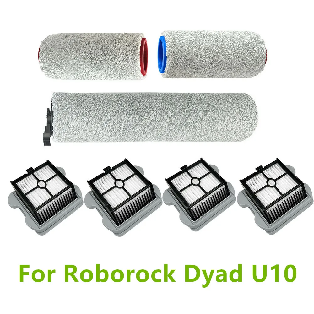 

7 шт./набор, сменные роликовые и НЕРА-фильтры для пылесоса Roborock Dyad U10