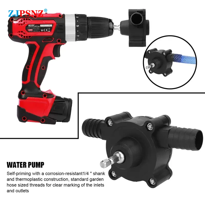 Electric Drill Pump Portable Mini Diesel Oil Fluid Water Hand Self-priming Liquid Transfer Home Garden Outdoor
