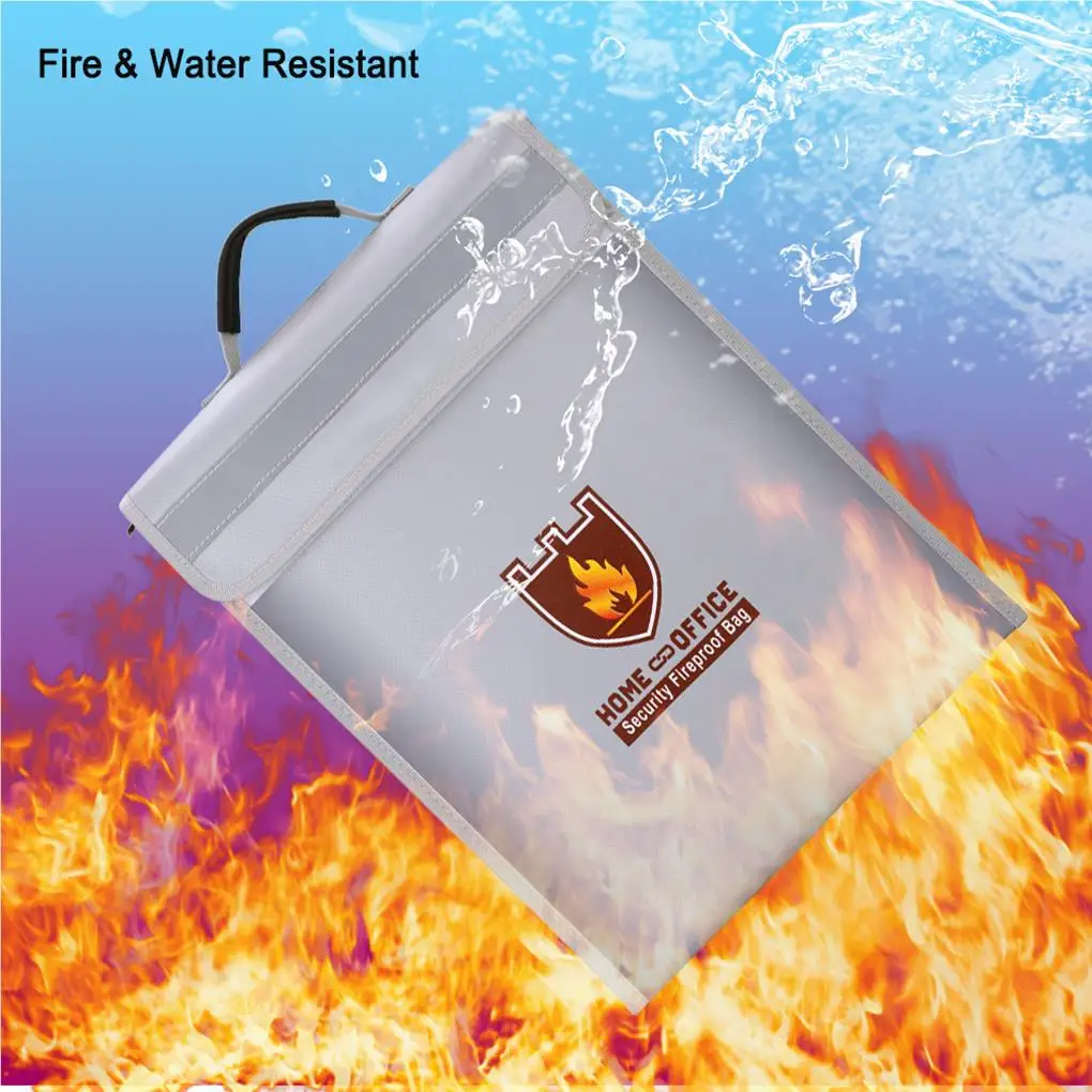 

Fireproof Document Bag Fire and Water Resistant Storage Bag for Ipad Cash Documents Jewelry Passport