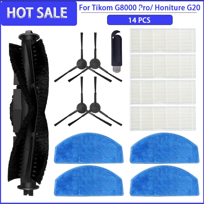 Roller Side Brush HEPA Filter Mops Cloths For Tikom G8000 Pro Honiture roller-side-brush-hepa-filter-mops-cloths-for-tikom-g8000-pro-honiture