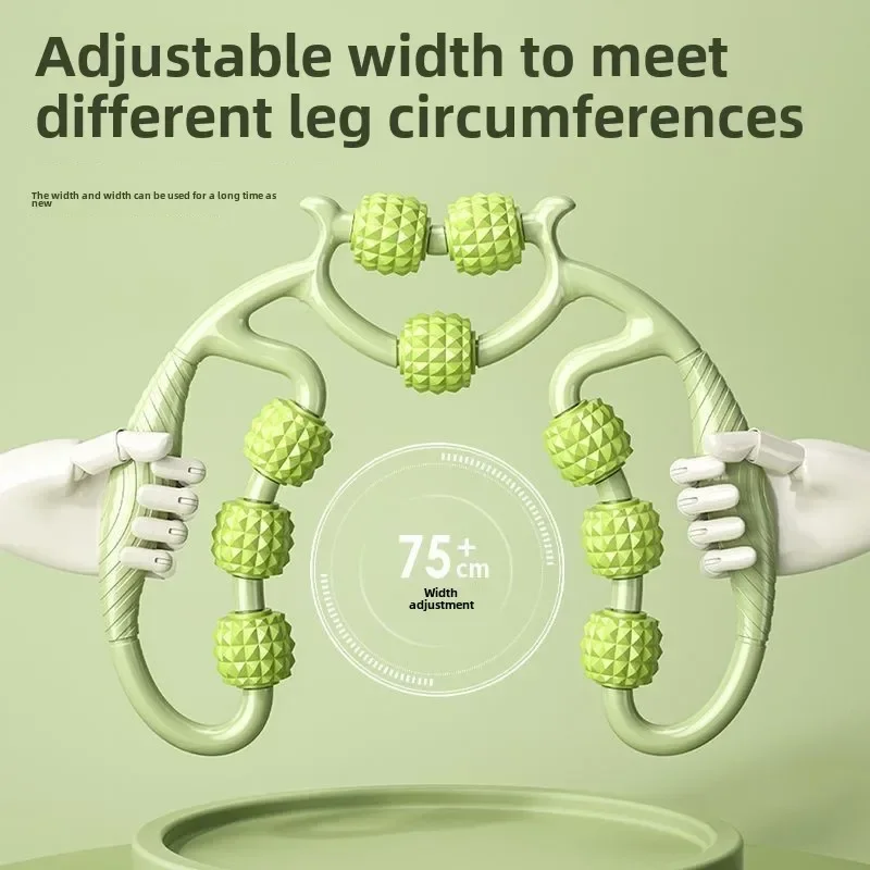 Massageador circular de nove rodas para alongamento, exercícios para os músculos da panturrilha, relaxamento, ioga, beleza das pernas e fitness._voghion.com