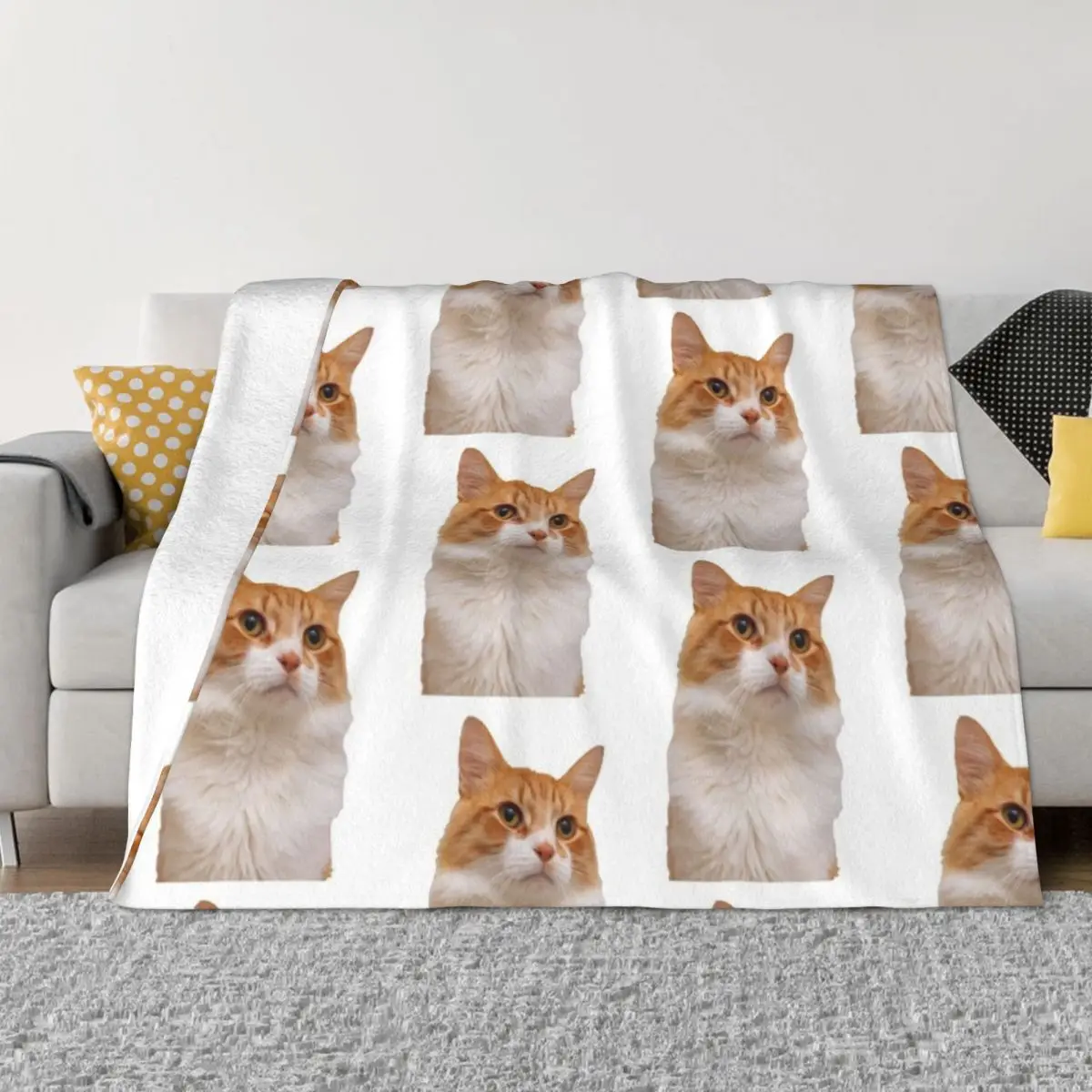 

Handsome Ginger Cat Throw Blanket Fluffys Large Blankets For Sofas Blankets