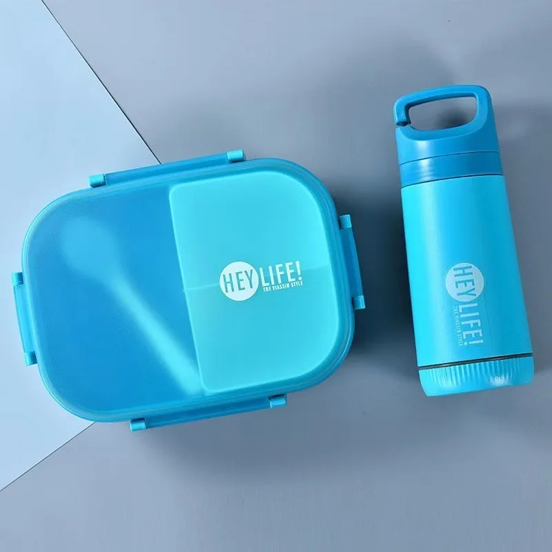 Compact & Versatile 3-Compartment Microwaveable Lunch Box with Kettle