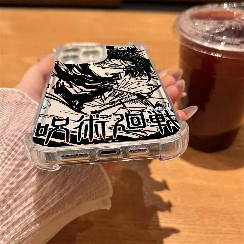 Clear Shockproof Anime Phone Case - Jujutsu Kaisen Choso Design