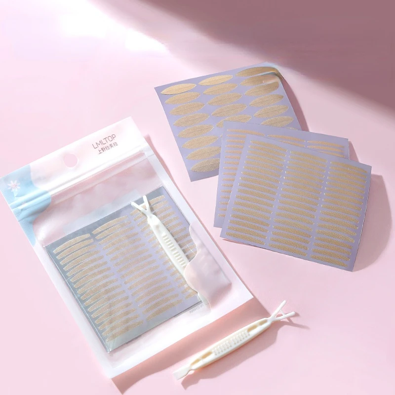 Clear Beige Stripe Self-adhesive Natural Eye Tape Makeup Tool Invisible Double Fold Eyelid Lace Paste 240pcs