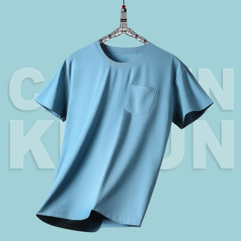 Men's Pajamas Summer New Thin Cotton Casual Homewear Top Large Size Outer Wear round Neck Short SleeveTT-shirt
