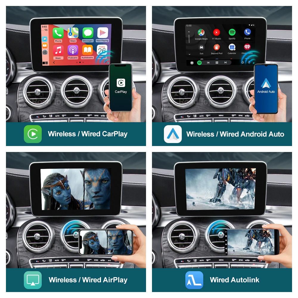 メルセデスベンツ 横長 モニター アップルカープレイ glc cクラスなど