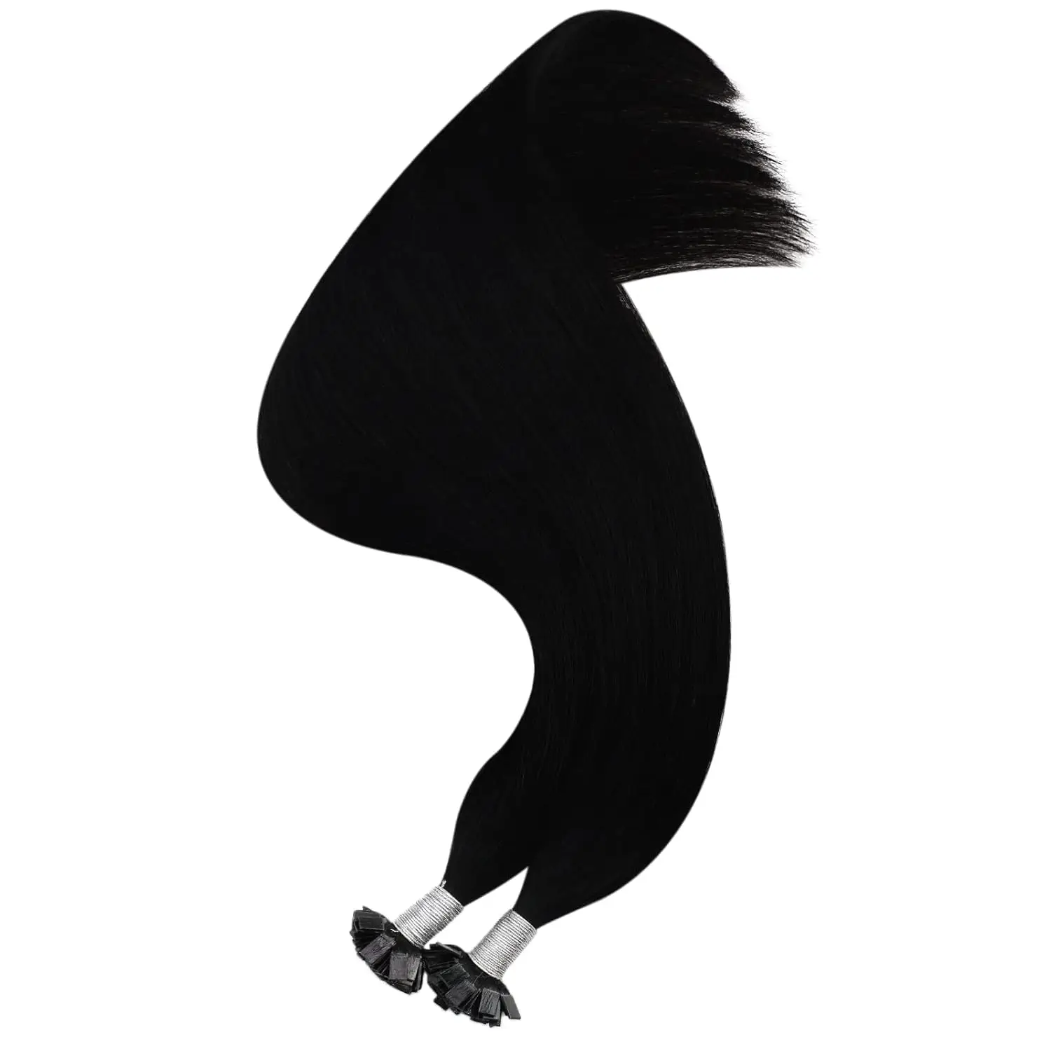 플랫 팁 헤어 익스텐션 블랙 플랫 팁 헤어 익스텐션 프리 보세 팁 레미 인간 헤어 익스텐션 핫 퓨전 30g 12i-20nch  01