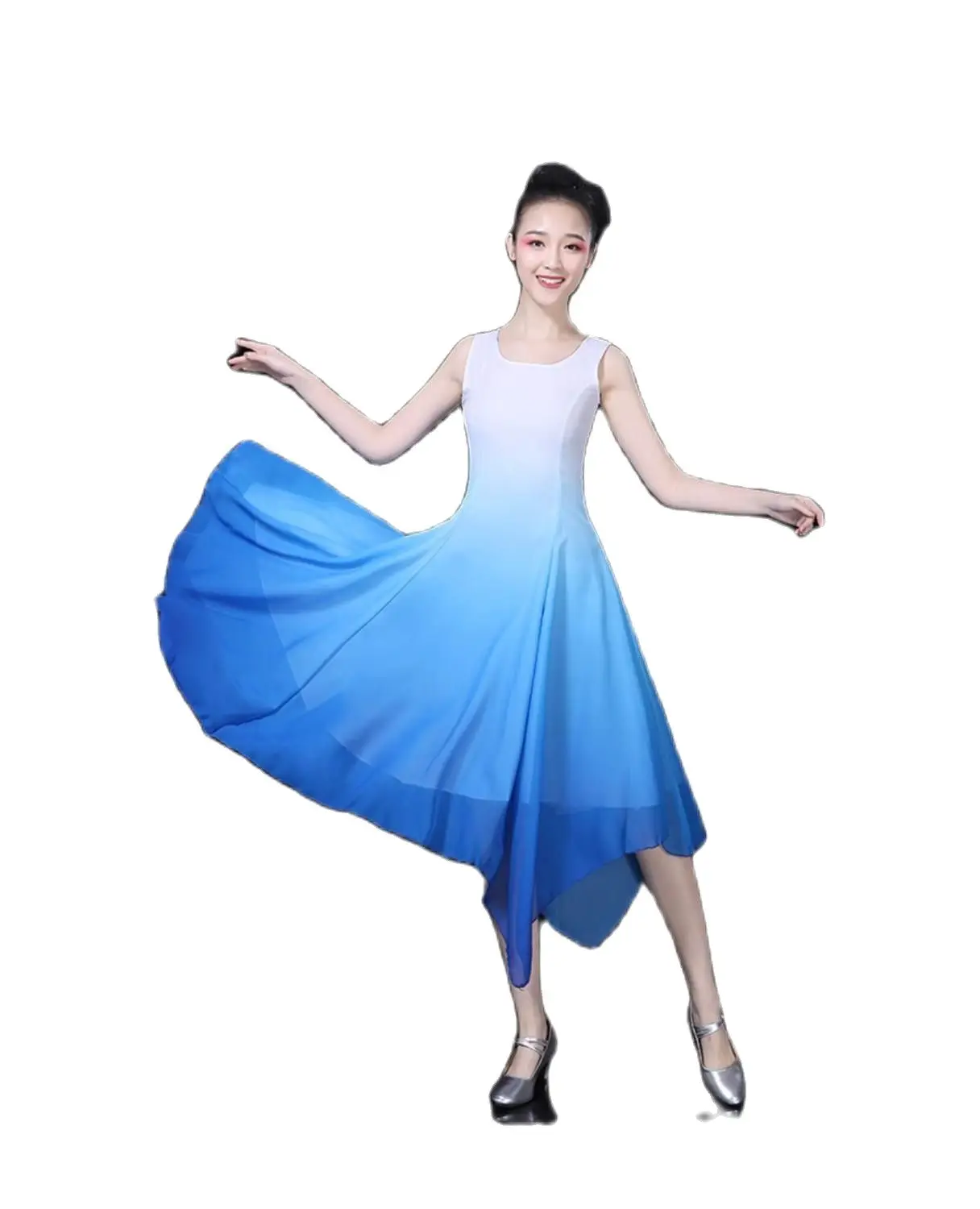 

Free Shipping Adult Girls Classical Dance Costume Blue/pink/Purple/Red Ballet Dress Lyrical Costume for Women Performance CD2022