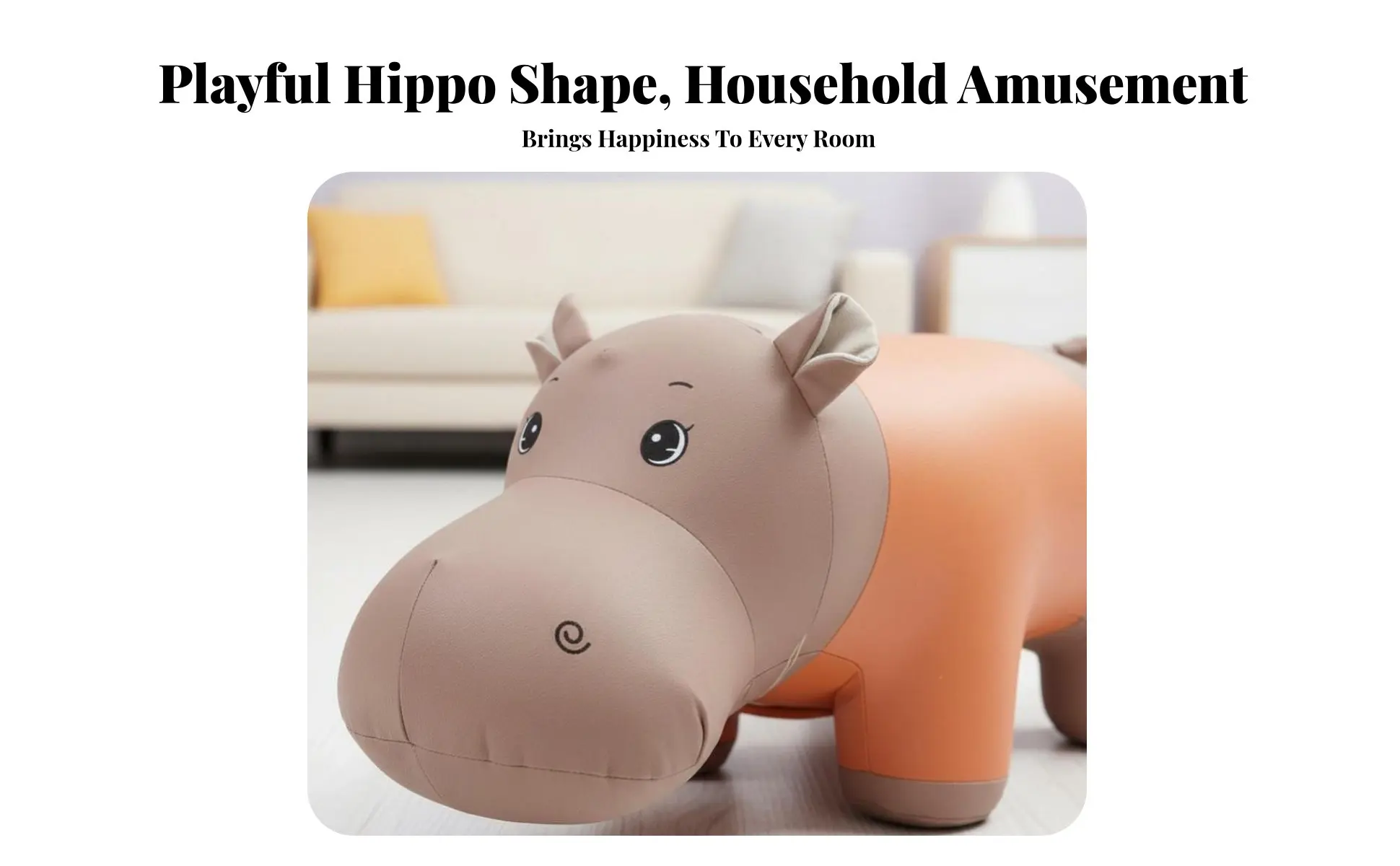 Cartoon Hippo Ottoman Multi-Functional creature Stool Soft Padded Seat Easy to Assemble for Parents, Entryway, Bedroom, Office