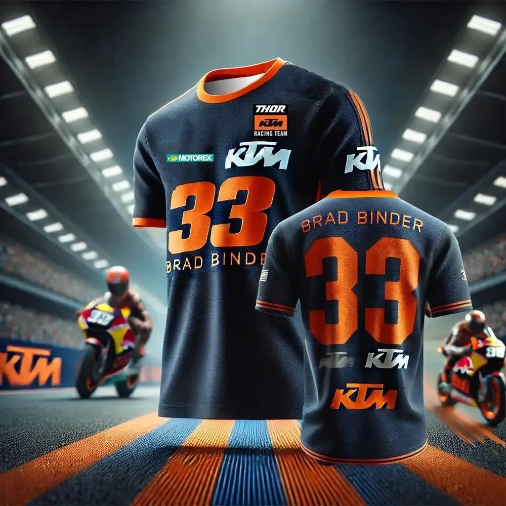 TECH3 2026 여름 모토렉스 모토GP KTM 바인더 33 MX 저지 모토렉스 글로우 33 레이싱 그랑프리 WP 캐주얼 티셔츠 MXGA 성인용