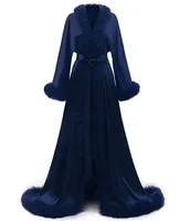 Feather Blush Kimono Robe Boudoir Wedding Floor Length Maxi Dressing Gown Robes Bride to Be Hen Party Stain Silk Lingerie - Image 5