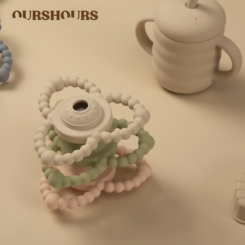 

1Pcs Soft Silicone Baby Teething Chewing Toys For Boys Girls Food Grade Rattles Teether Toy Newborn Gift Infant Molar Supplies