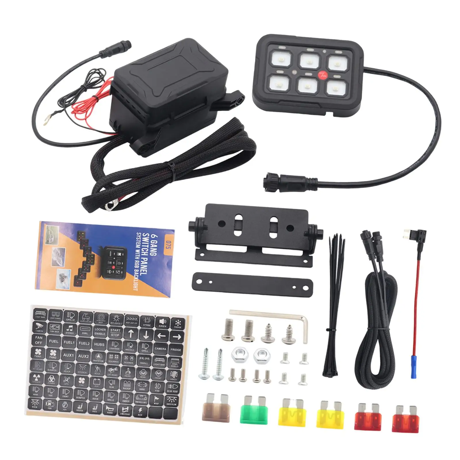 

6 Gang Switch Panel System RGB Backlight Waterproof Dustproof with Light Touch