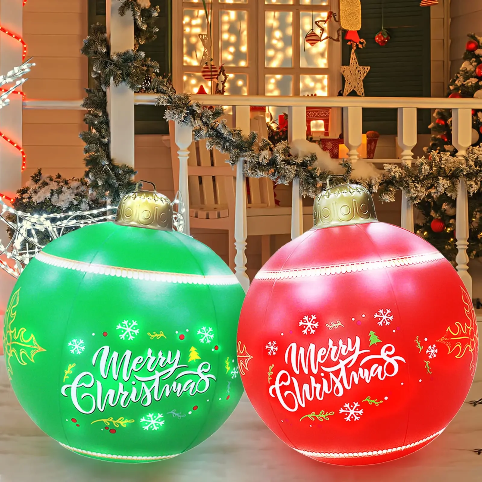 PVCChristmasInflatableBallOrnamentsGiantOutdoorInflatable