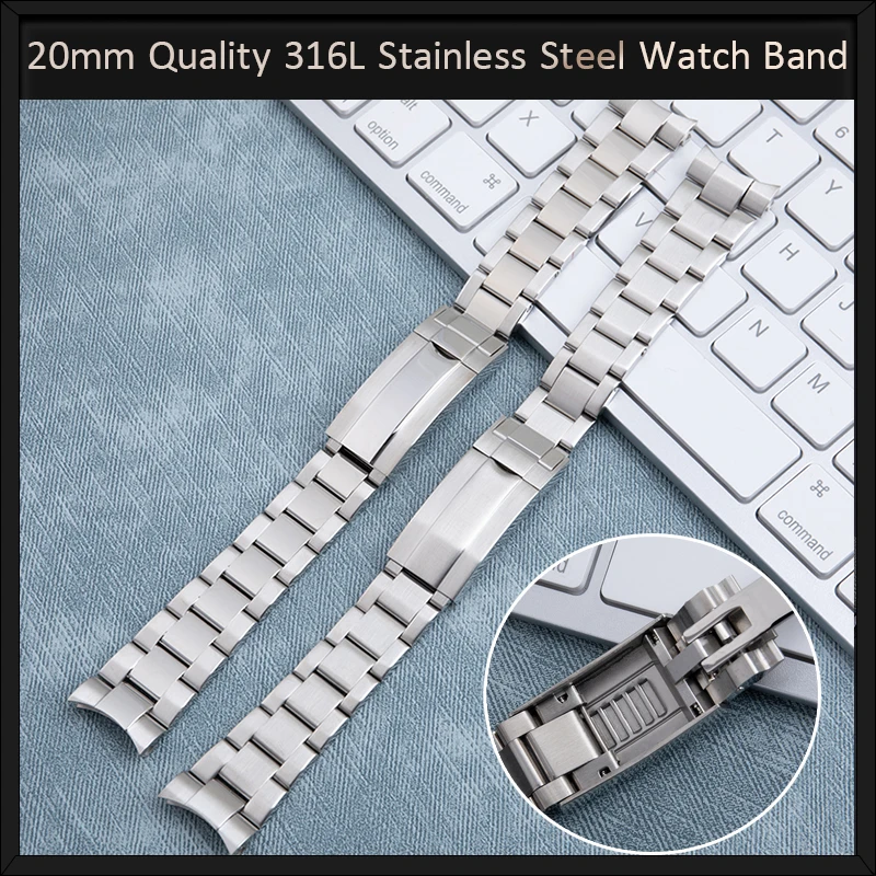 Quality Luxury Stainless Steel 20 mm Watch Belt SRN031_K0008194 main image 1
