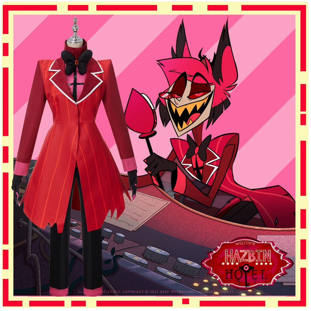 thumbnail image 2 of Disfraz de Cosplay de Anime ALASTOR, uniforme rojo, traje de Cosplay, traje de Carnaval de Halloween para adultos, 2 of 5