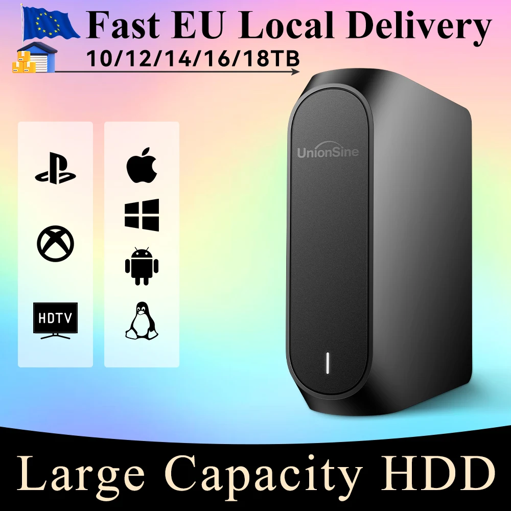 UnionSine【EUStock】10/12/14/16/18TBUSB-CHDD–LargeCapacityfor4KVideo/Data/GameBackup