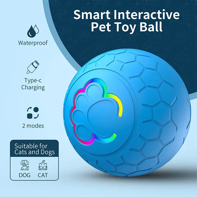 Smart Rechargeable LED Pet Ball – Automatic Bouncing & Rolling Interactive Toy With RGB Lights Cats Accessories Pets Toys Games Smart Rechargeable LED Pet Ball – Automatic Bouncing & Rolling Interactive Toy With RGB Lights Cats Accessories Pets Toys Games