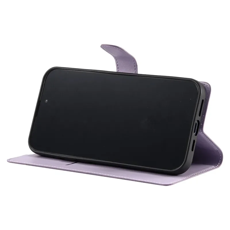 Leather Flip Wallet Phone Case with Magnetic Closure and Shockproof Protection