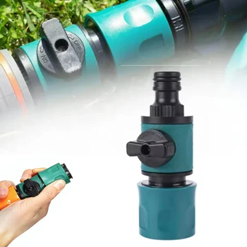 Garden Hose Quick Connect Coupler - Shut Off Valve Adapter for Watering Irrigation System Tap Faucet Fitting In-Line Connector