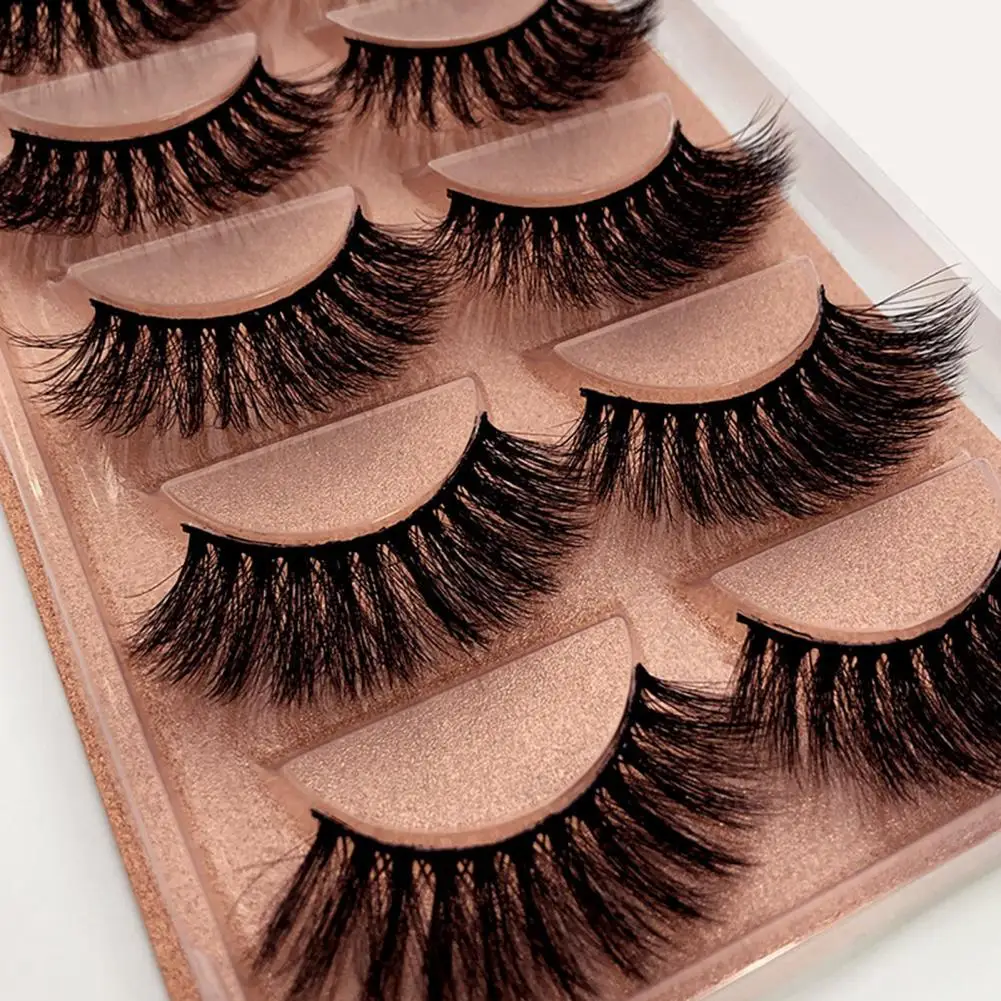 

5 Pairs Mink False Eyelashes Beautiful Faux Mink Hair Eye Lash Reusable Convenient Artificial Eyelashes