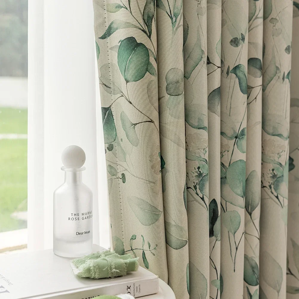 Window Curtains Decor Curtains NAPEARL Village Style Printed Curtain Window Shading Floral Curtain for Living Room Bedroom Home Decor 1PC