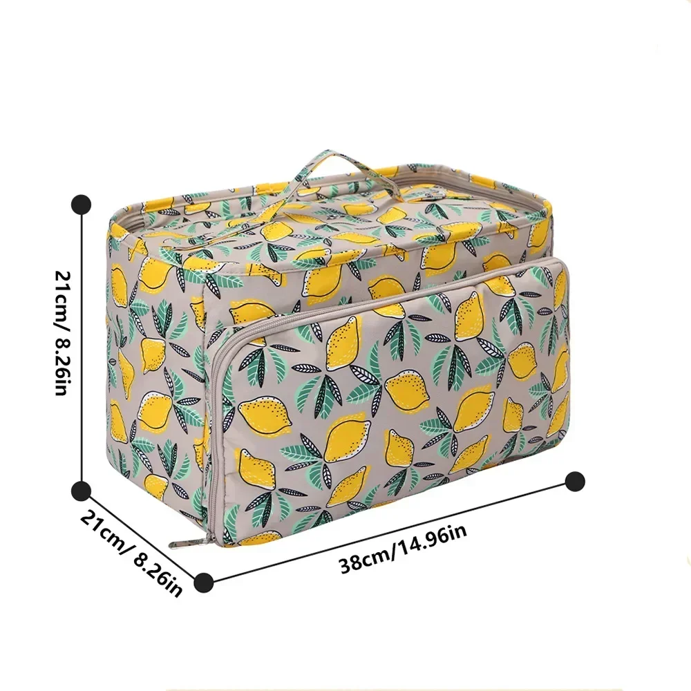Canvas Yarn Storage Organizer Bag - Crochet & Knitting Tote With Pockets For Hooks, Needles, And Yarn