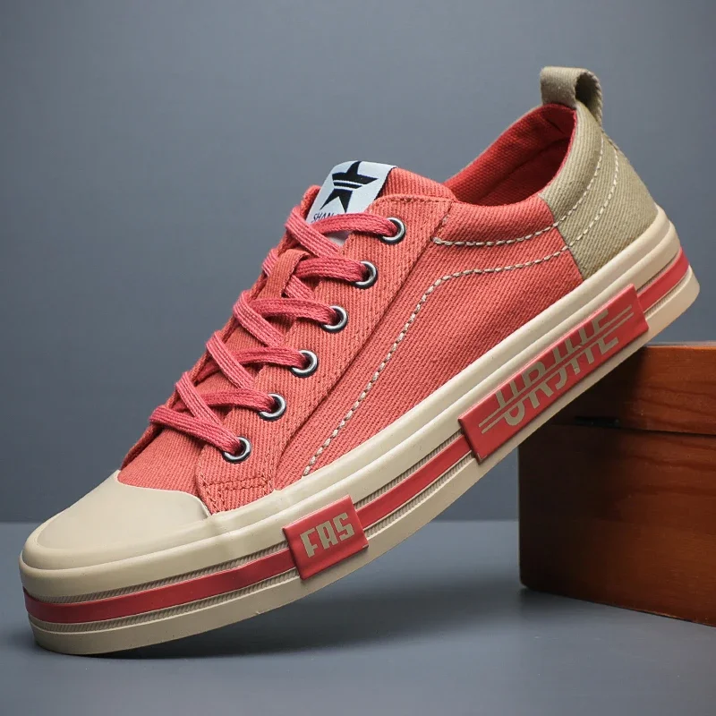 New Canvas Driving Shoes Men Lace Up Vulcanized Canvas Shoes Mens Designer Flat Loafers Non-slip Casual Sneakers for Man 24140 4