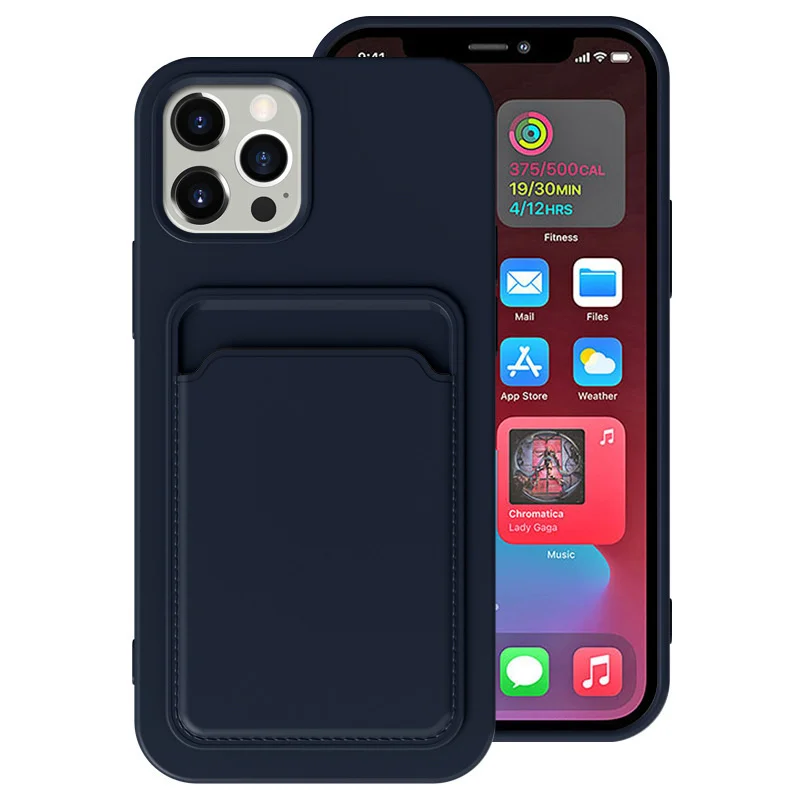 Frosted Soft Protective Phone Case with Card Pocket