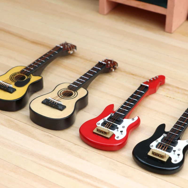 Mini Instrument Model Ornaments Wooden Instrument Bass Mini Electric Guitar Model Decorations