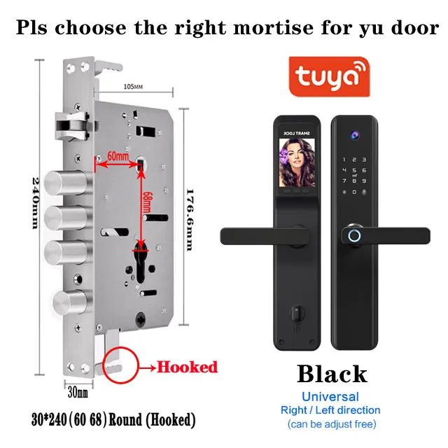 best electronic door lock TUYA APP WiFi Automatic Digital smart camera fingerprint door lock  With doorbell cat eye lock door access control keypad Access Control Systems