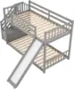 Twin Bunk Beds with Slide for Kids, Low Profile Bunk Beds with Staircase, No Box Spring Needed 4