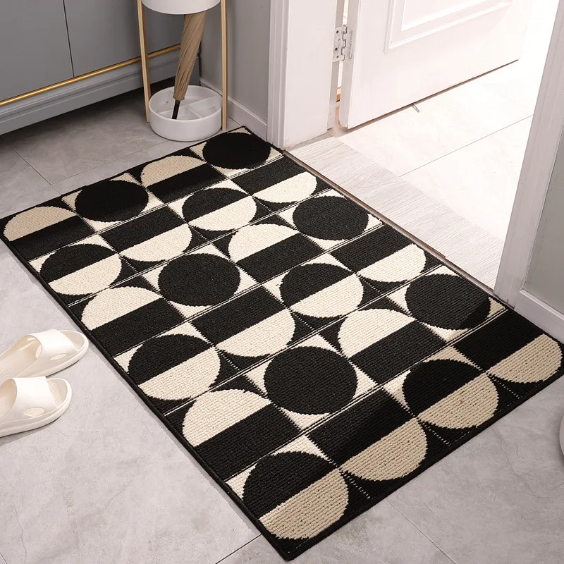 Inyahome Black and White Doormat Entrance Door Mats Indoor Outdoor Washable Rug  Entryway Mats for Inside