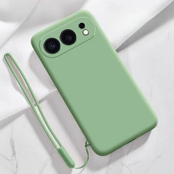 Liquid Silicone Lanyard Ring Holder Case with Lens Camera Protection - Honor 500 (Mint Green)