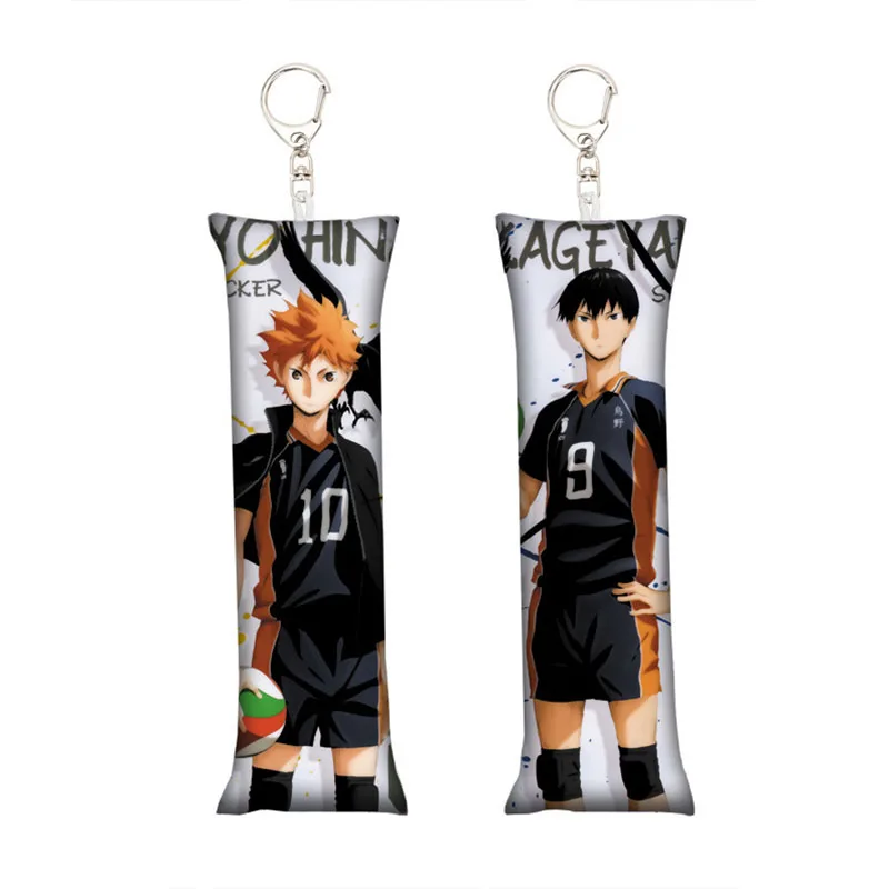 

Haikyuu!! Keychain Shoyo Hinata Tobio Kageyama Mini Dakimakura Pendant Key Chain Double-Side Print Pillow Bag Hanging Jewelry